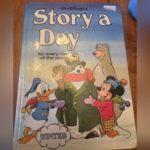 Walt Disney's Story a Day Winter - Large Hard Cover Book - Minnie Mouse Mickey